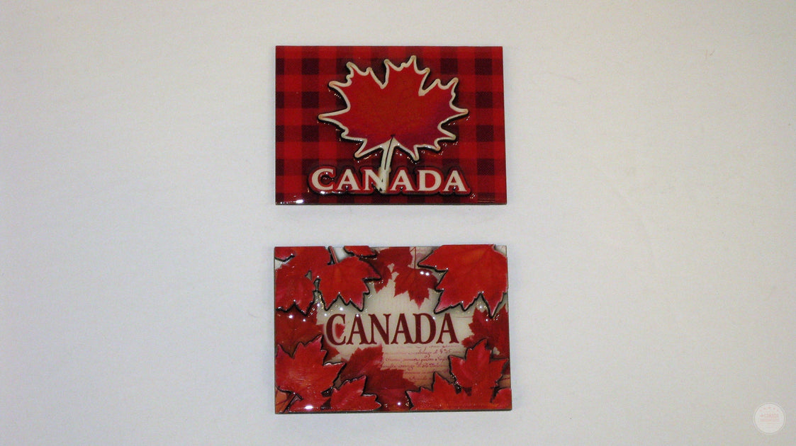 2 Fridge Canada 3D Red Canadian Maple Leaf