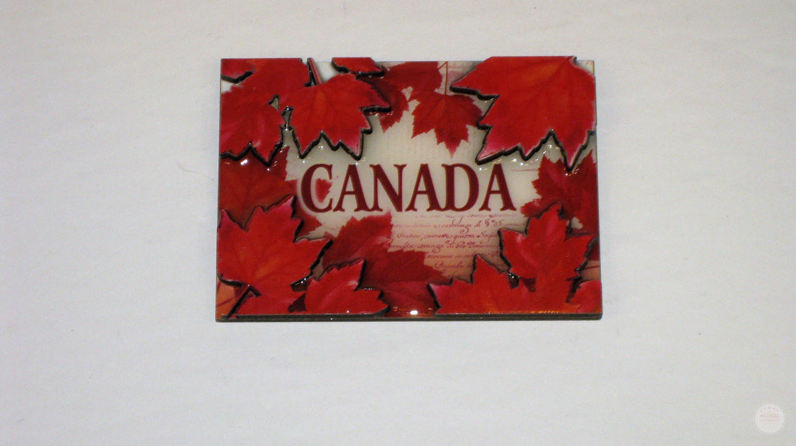 2 Fridge Canada 3D Red Canadian Maple Leaf