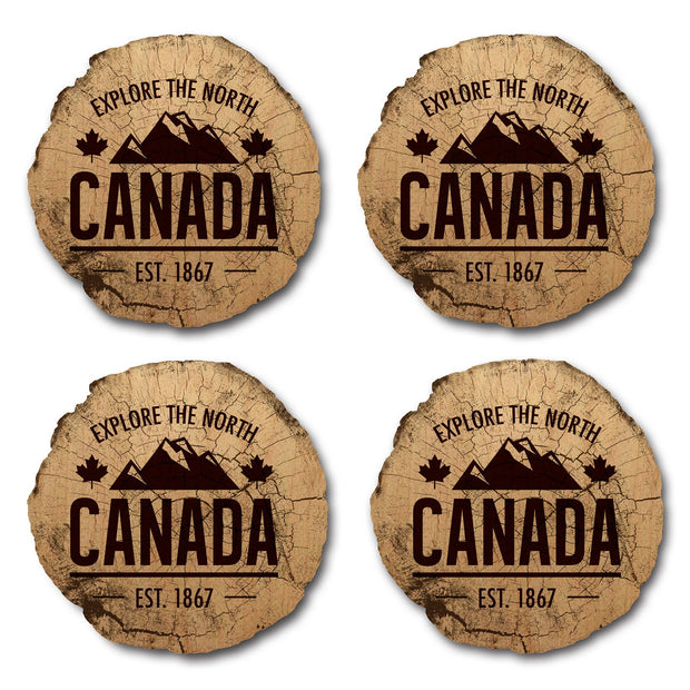 S/4 CANADA WOOD COASTERS