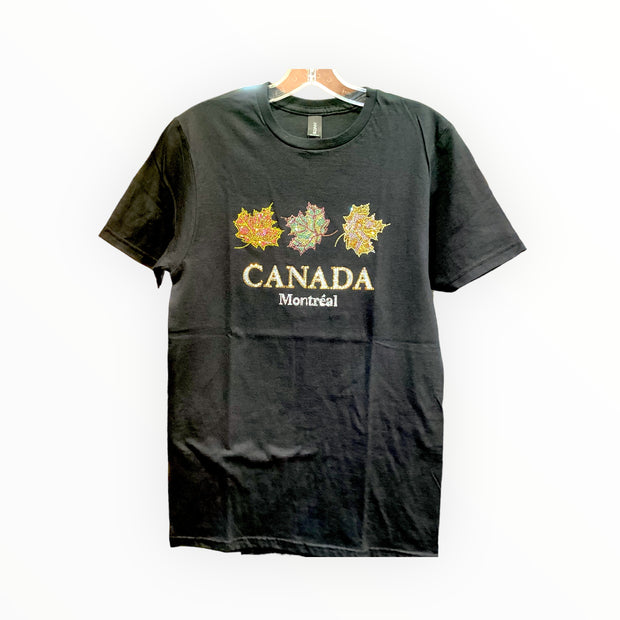 Canada Montreal 3 Maple Leaf Women T-Shirt black