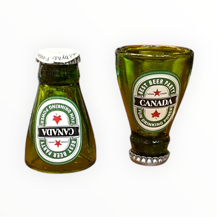 Canada  Green Bottle Shaped Shot Glasses | Best Gift Idea or Bachelor Party Favor | Wine Glasses | Whiskey Glasses | Cocktail Glasses | Bar Glasses | Beer Glasses | Couple Glass