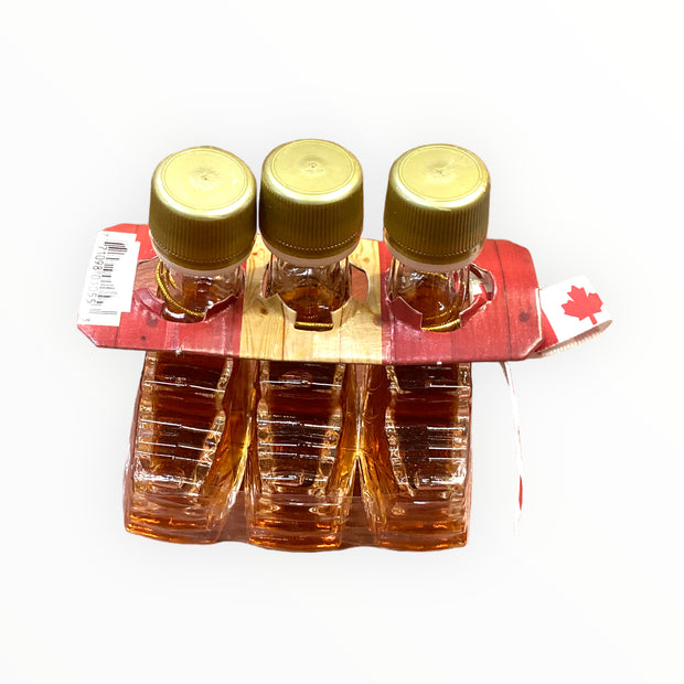 Canada True Pure Canadian Grade A Maple Syrup 3 x 50ML Maple Leaf Shaped Bottles Gift Box