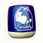 Canada Sand blast Shot Glasses Blue Moose & Red Maple Leaf
