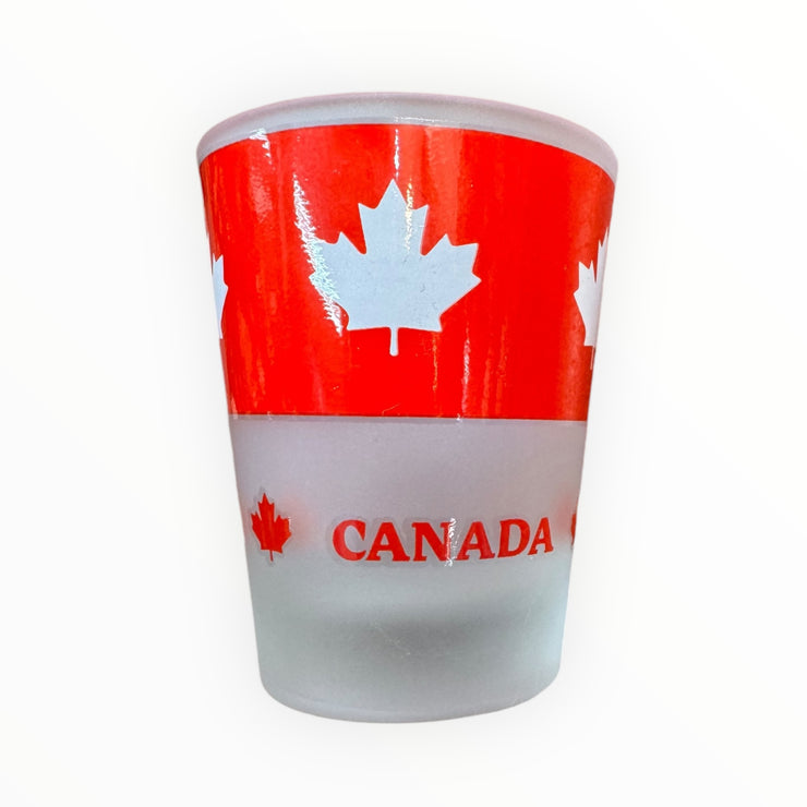 4 Canada Red Maple Leaf Frosted Shot Glasses | Best Gift Idea or Bachelor Party Favor | Shots | Whiskey Glasses | Cocktail Glasses | Bar Glasses | Couple Glass