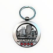 Montreal Skyline Vintage Keychain - Metal - Bronze or Silver Variations - Porte-Cle Key Ring