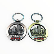 Montreal Skyline Vintage Keychain - Metal - Bronze or Silver Variations - Porte-Cle Key Ring