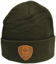 Knit beanie  with Leather Patch - Montreal