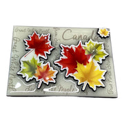 CANADA MAPLE LEAF WOODEN MAGNET