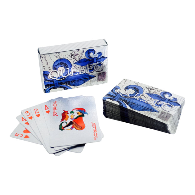 SILVER POKER CARDS - QUEBEC FLEUR DE LYS PLAYING CARD