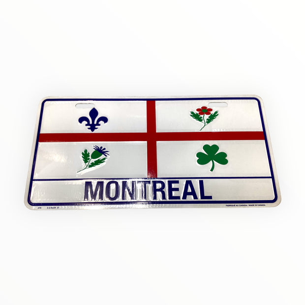 CANADA / QUEBEC & MONTREAL FLAG ON LICENSE PLATE 12x6 inches QUEBEC STANDARD LICENSE PLATE