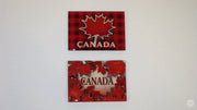 2 Fridge Magnets Canada 3D Red Canadian Maple Leaf