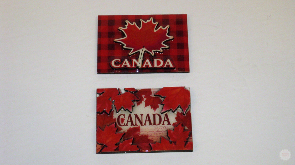 2 Fridge Canada 3D Red Canadian Maple Leaf