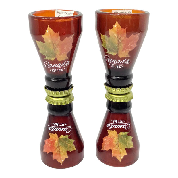4 Canada Brown Bottle Shaped Shot Glasses | Best Gift Idea or Bachelor Party Favor | Wine Glasses | Whiskey Glasses | Cocktail Glasses | Bar Glasses | Beer Glasses | Couple Glass