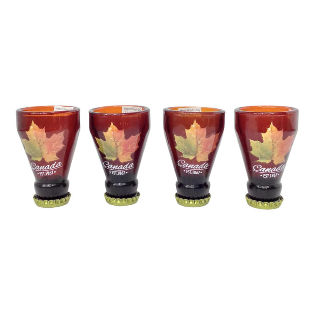 4 Canada Brown Bottle Shaped Shot Glasses | Best Gift Idea or Bachelor Party Favor | Wine Glasses | Whiskey Glasses | Cocktail Glasses | Bar Glasses | Beer Glasses | Couple Glass