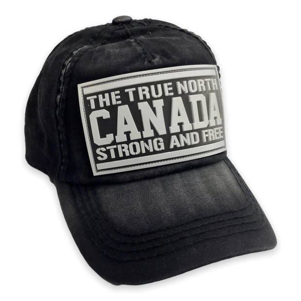 Black Baseball Cap THE TRUE NORTH CANADA STRONG AND FREE Casual Adjustable Hat