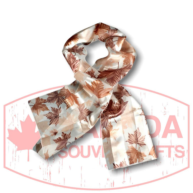 Brown Shades Maple Leaf Scarf 13x60 Inches | Canadian Souvenir Maple Leaf Souvenir