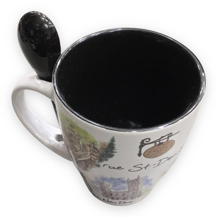 COFFEE MUG MONTREAL SCENIC W/ SPOON - 13OZ TEA CUP W/ MATCHING BOX