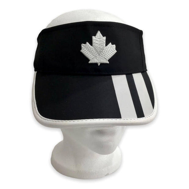 Canada Black Sun Visor Cap-Women Golf Visor Adjustable Visor Hat Empty Top Baseball Cap