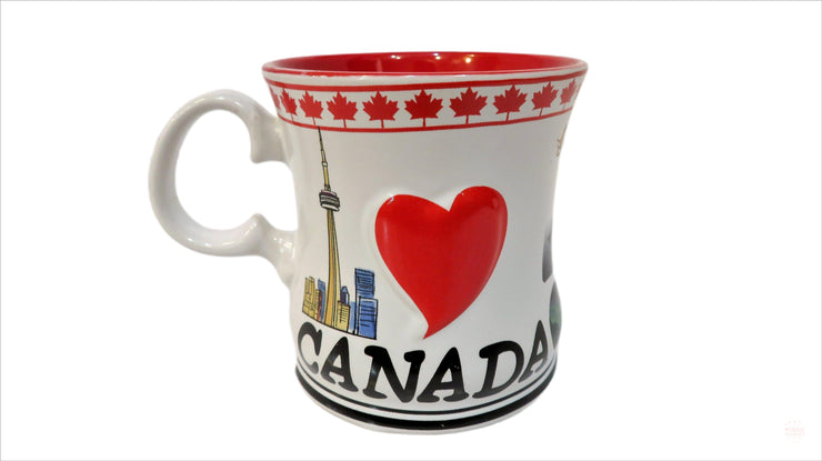 Canada Flag & I Love Canadian Ceramic Coffee Mug | Canadian Souvenir Mug | Cider, Hot Chocolate Tea Coffee Cup for Home Office, Camping Traveling