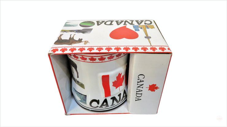 Canada Flag & I Love Canadian Ceramic Coffee Mug | Canadian Souvenir Mug | Cider, Hot Chocolate Tea Coffee Cup for Home Office, Camping Traveling