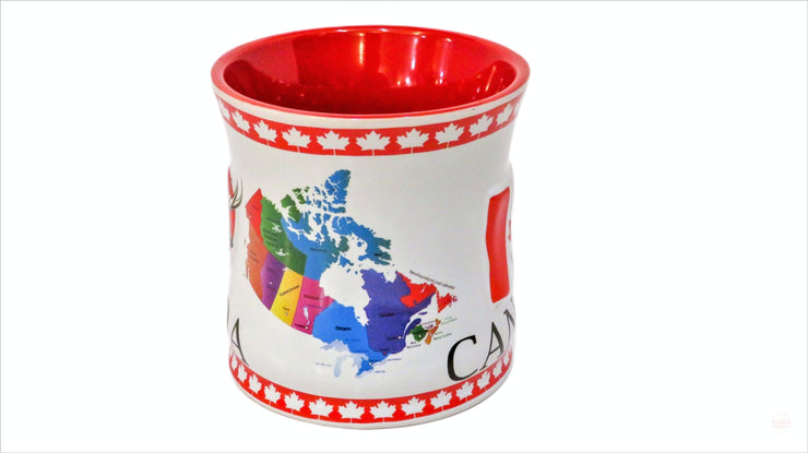 Canada Flag & I Love Heart Moose Ceramic Coffee Mug | Canadian Souvenir Mug | Hot Chocolate, Tea Coffee Cup for Home, Camping, Traveling