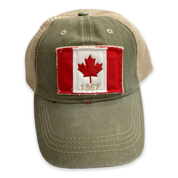Canada Flag Patch Applique Base Ball Cap - Free Adjustable Mesh Hat