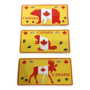 Canada Moose, Bear and Beaver License Plate Shaped Fridge Magnets | Fridge Collector's Souvenir Magnets 2x4