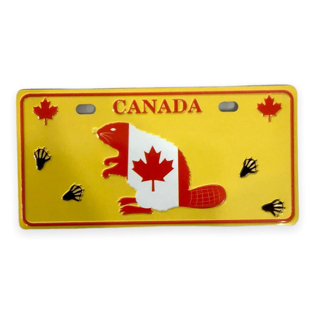 Canada Moose, Bear and Beaver License Plate Shaped Fridge Magnets | Fridge Collector's Souvenir Magnets 2x4