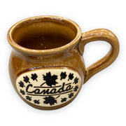 Canada Mug Pottery Handmade Maple Leaf Embossed