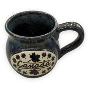 Canada Mug Pottery Handmade Maple Leaf Embossed