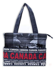 Canada Skyline Tote Bag – Beautiful Multi-purpose Everyday Canvas Travel Shoulder Bag for Shopping, Work & School - Black or Denim