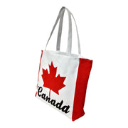 Canada Tote Bag - Red and White Canada Travel Bag - Red Maple Leaf Canvas Beach Shopping Bag -Canadian Souvenir