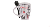 Canada Vintage Great Canadian Landmark Ceramic Coffee Mug w/ Spoon Souvenir Gift Pack