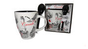 Canada Vintage Great Canadian Landmark Ceramic Coffee Mug w/ Spoon Souvenir Gift Pack