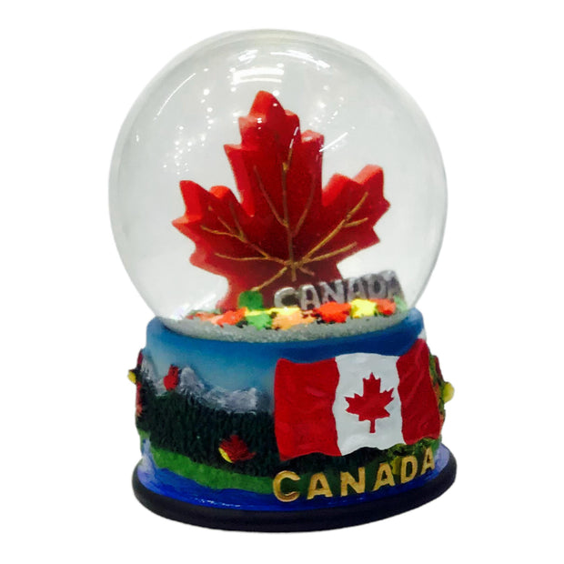Canada Vintage Landmark Scenic with Red Maple Leaf Snow Globe 65mm