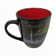 Canada Skyline Themed Black and Red Coffee Mug Souvenir