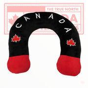 Canadian Vintage Soft Plush Travel Neck Pillow - Canada Themed Design Black & Red