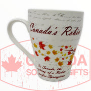 Coffee Mug - Beautiful Canada's Robin Bird Perched on the Maple Leaf Tree Tea Cup W/ Matching Box