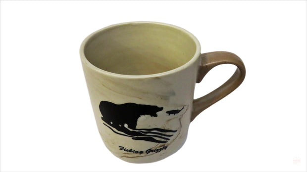 Grizzly Bear Theme Marble Coffee Mug | Grizzly Bear Print Porcelain Coffee Mugs |Home and Kitchen Décor Coffee Cup Gift for Nature Lovers