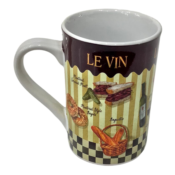 MONTREAL FAMOUS FOOD PRINT THEME COFFEE MUG. 13 oz CERAMIC TEA CUP