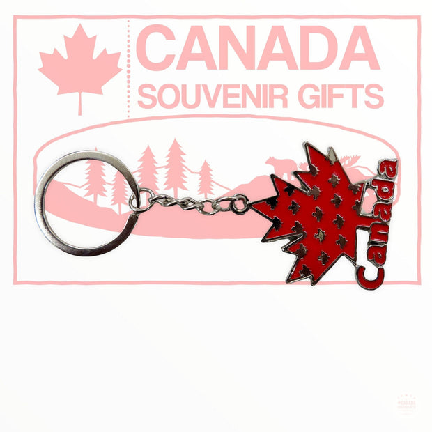 Maple Leaf Pattern Canada Metal Keychain