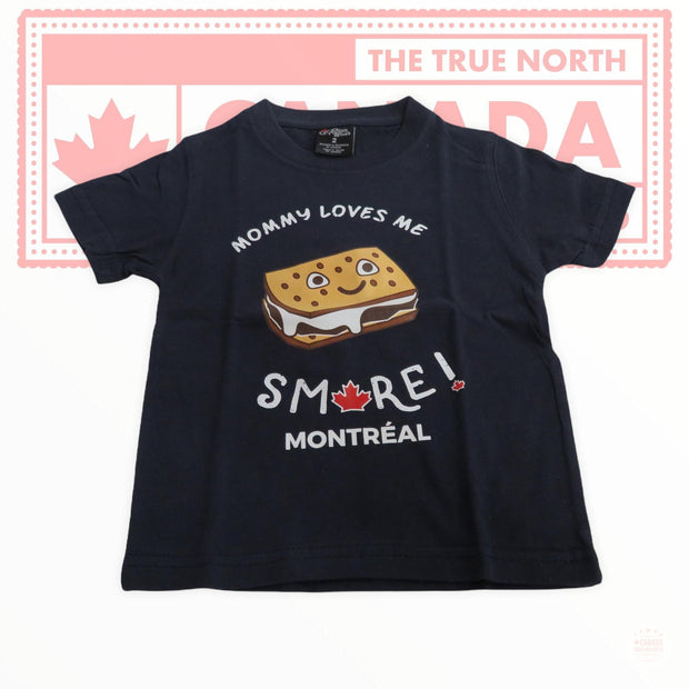 Mommy Loves Me Smore Montreal Kids T-Shirt 2-6 Years Old Unisex Navy Casual Top Designed in Canada