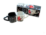 Montrea Love in The City Espresso Mug Set (2) Double Cup (6oz Each) Canada True North Hot Drink Holder