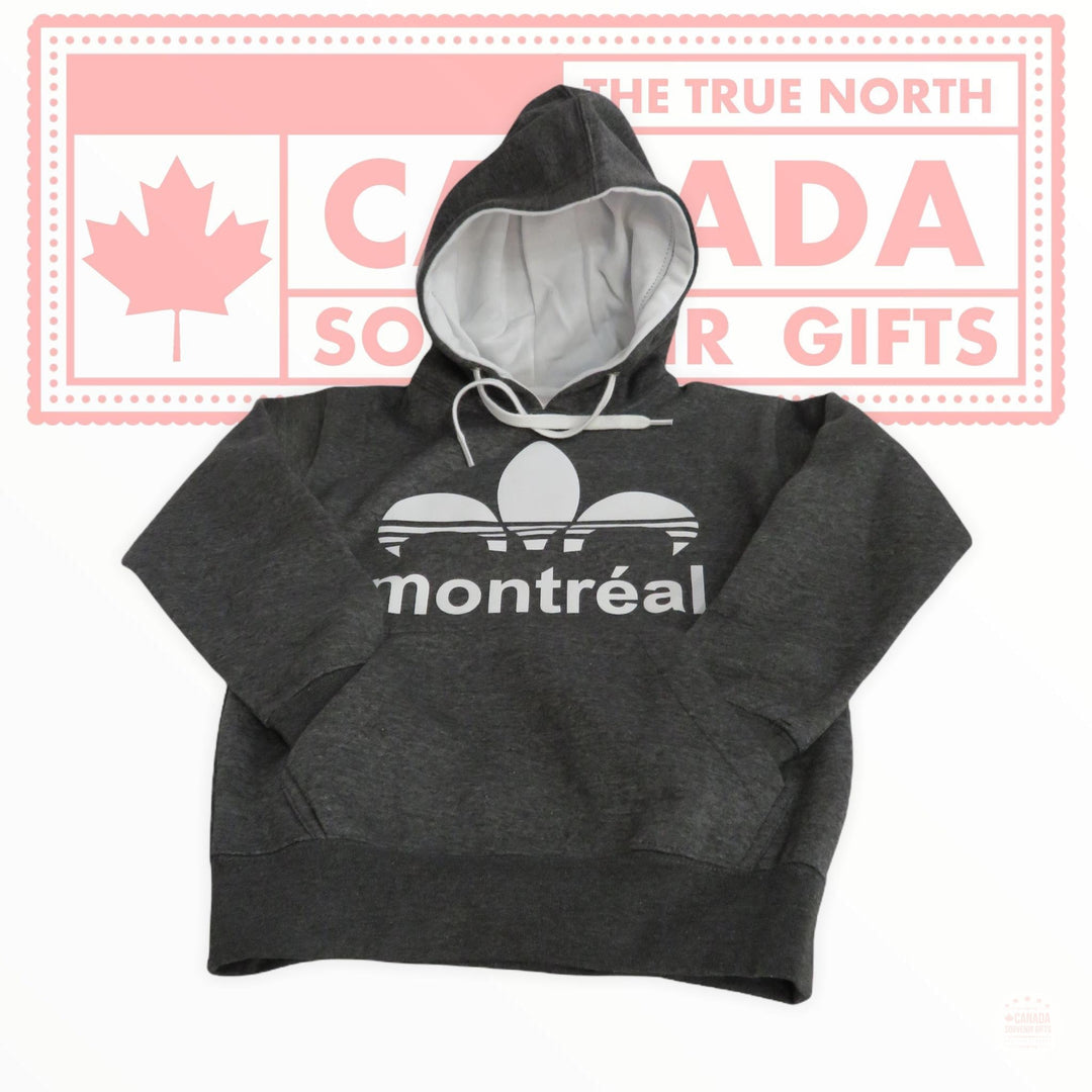 Montreal Adidas White on Grey Heritage Pullover Hoodie Youth Unisex 8