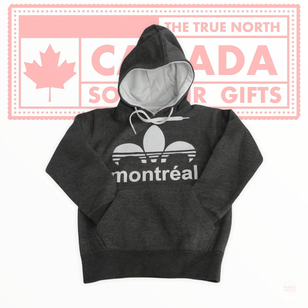 Montreal Adidas White on Grey Heritage Pullover Hoodie Youth Unisex 8