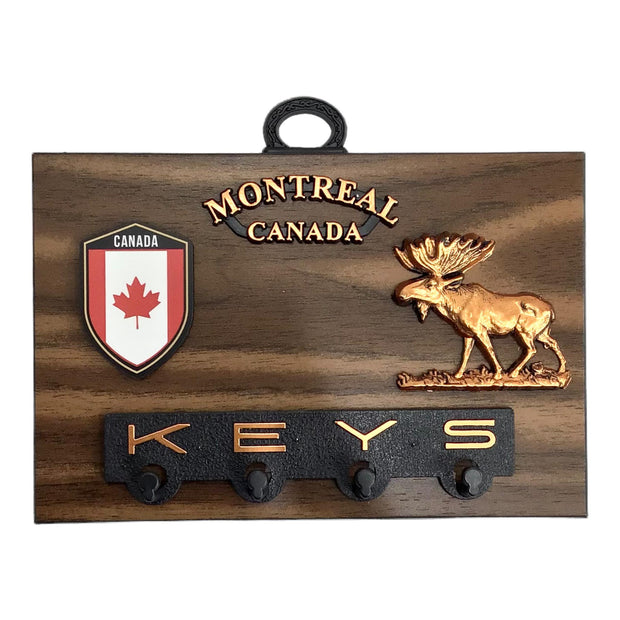 Montreal Canada Wooden Souvenir Wall Plaque 6” x 4” Canada Moose