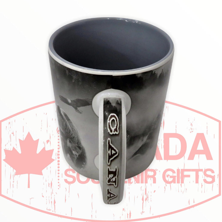 Moose Bear Wolf Canadian Paint 14 oz. Ceramic Mug | Canada Tea & Coffee Cup