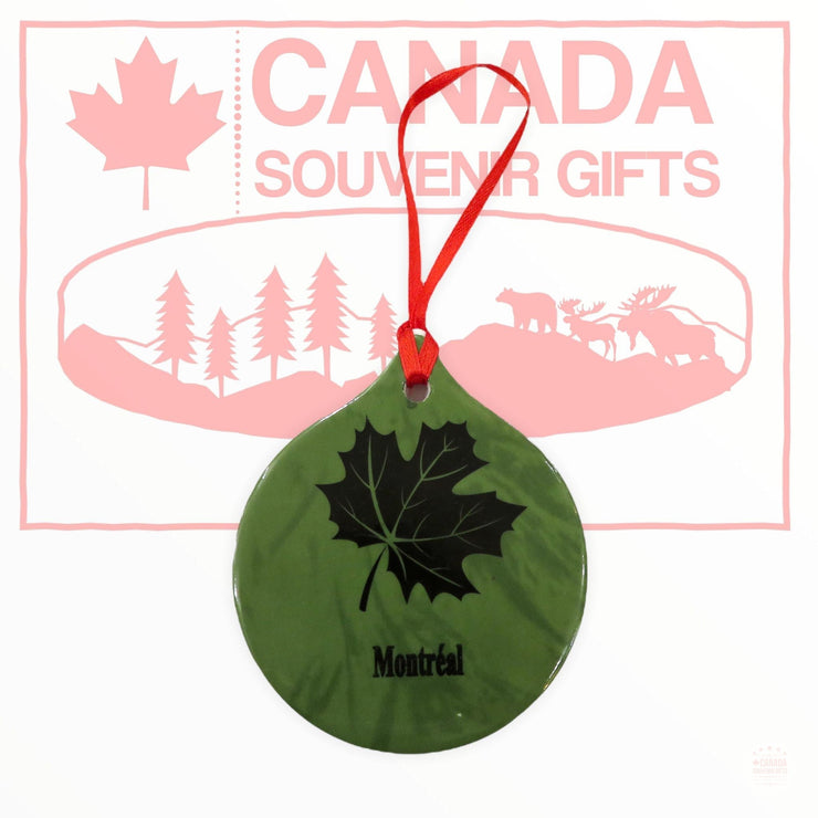 Ornaments - Montreal Maple Leaf Holiday Ornament Hook Ceramic