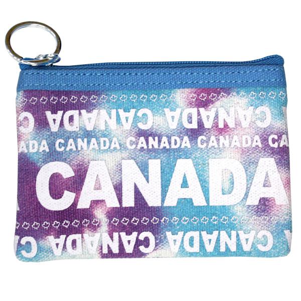 Pink & Blue Tie Dye RR Canada Change Purse