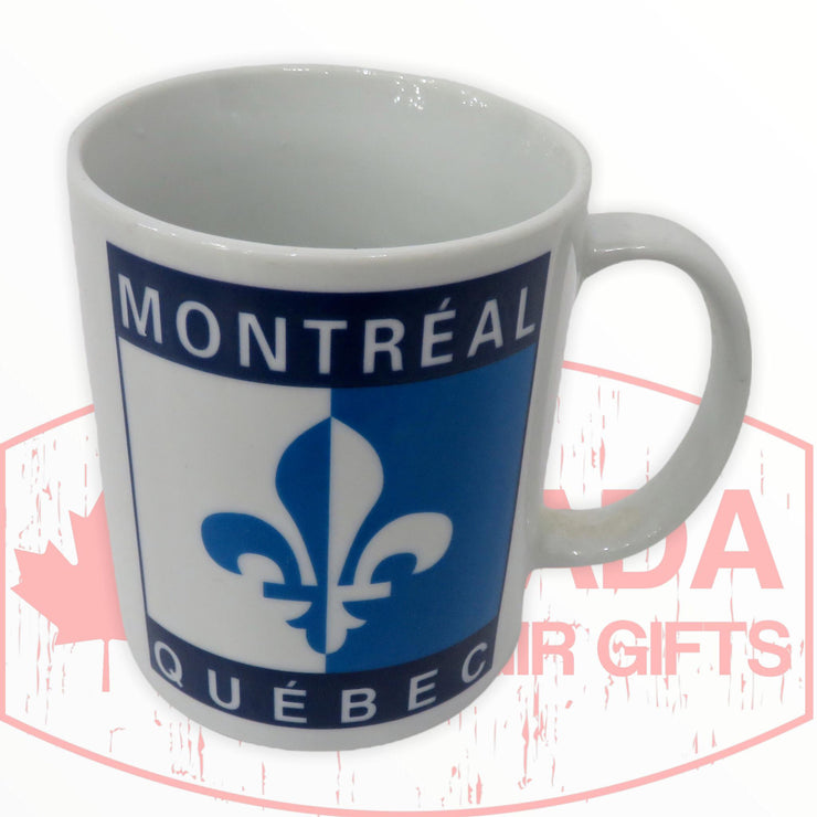 Quebec Fleur de Lys Mug - Montreal Ceramic 13oz Coffee Cup